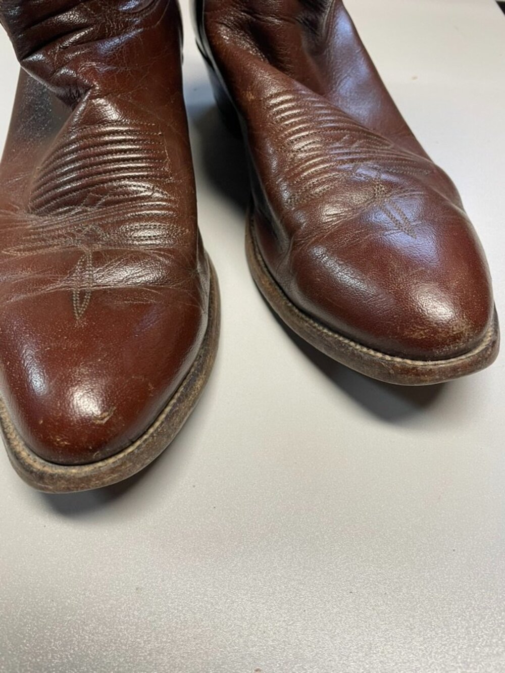 JUSTIN BOOTS Men's 1220 Cowboy Western Boots Size 11.5D In Brown - Picture 5 of 10
